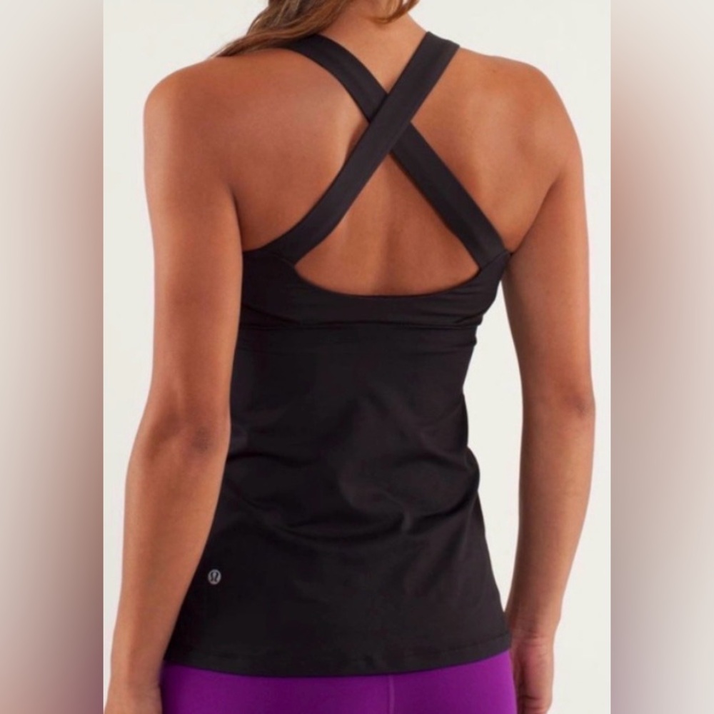 Lululemon Black Top Speed Bra Tank Top Size 8